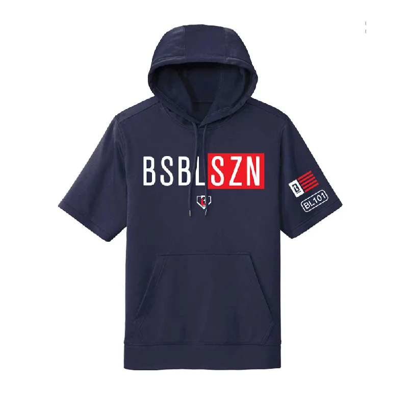 BSBL-SZN Short Sleeve Hoodie V2 - Navy