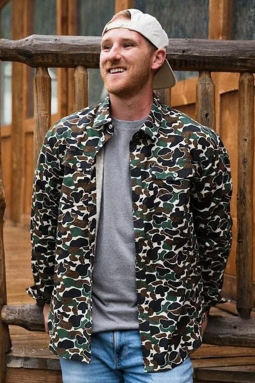 Cotton Twill Button Up - Throwback Camo