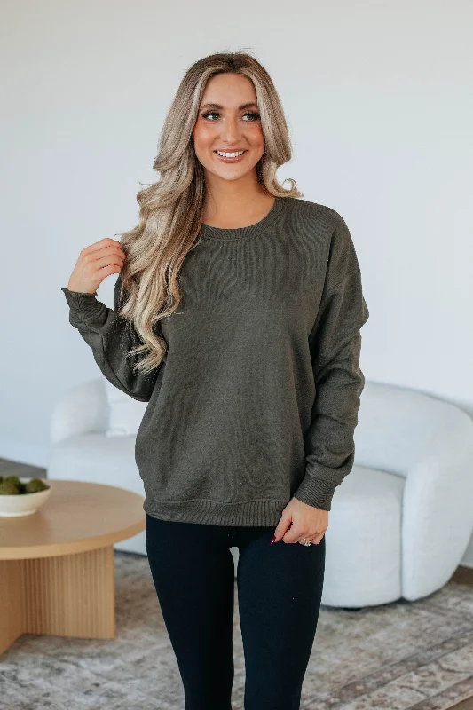 Jandi Lounge Crewneck - Dark Olive