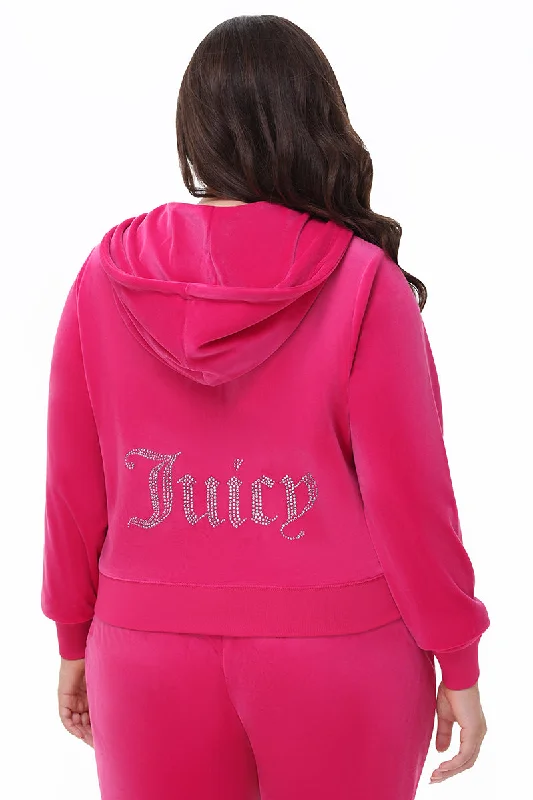 Plus-Size OG Big Bling Velour Hoodie