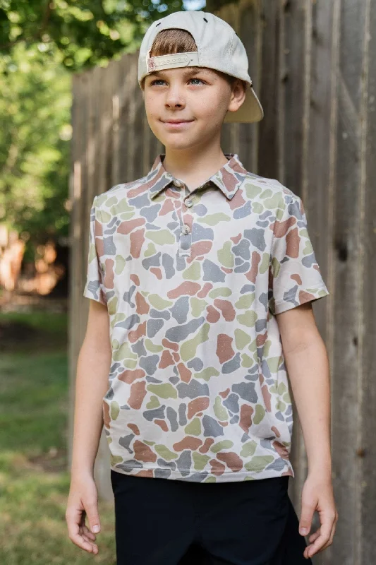 Youth Polo - Driftwood Camo