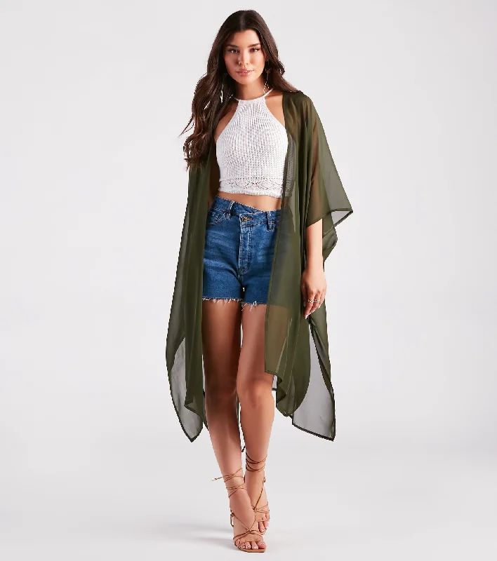 Arrived In Style Chiffon Sheer Kimono