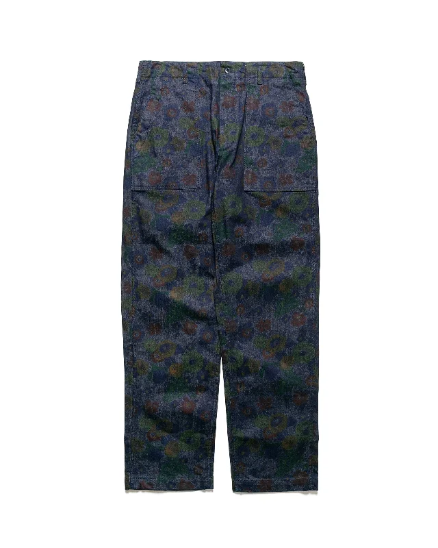 Engineered Garments Fatigue Pant Indigo Floral Print Denim