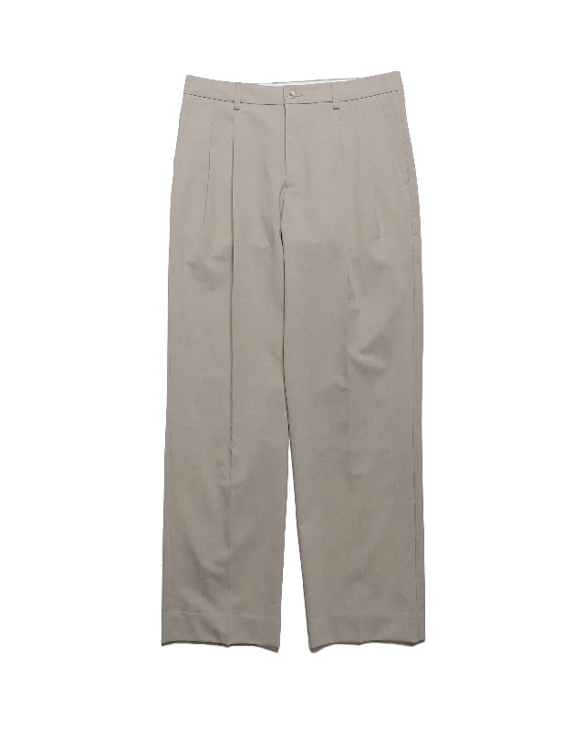 Norse Projects Benn Relaxed Light Wool Pleated Trouser Light Khaki