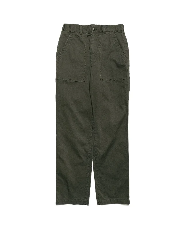 Sage de Cret Cotton Broken Twill Peg Top Baker Pants Olive