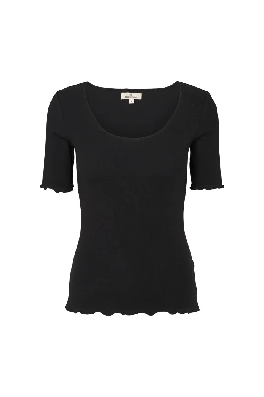 Ludmilla Scallop Tee SS - Black