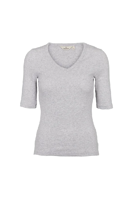 Ludmilla V-Neck - Light Grey Mel.