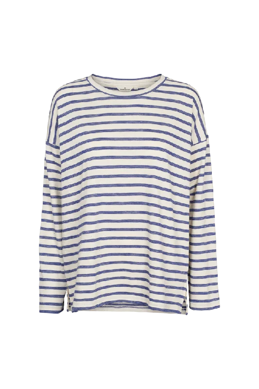 Mary Oversized Tee - Birch / Classic blue