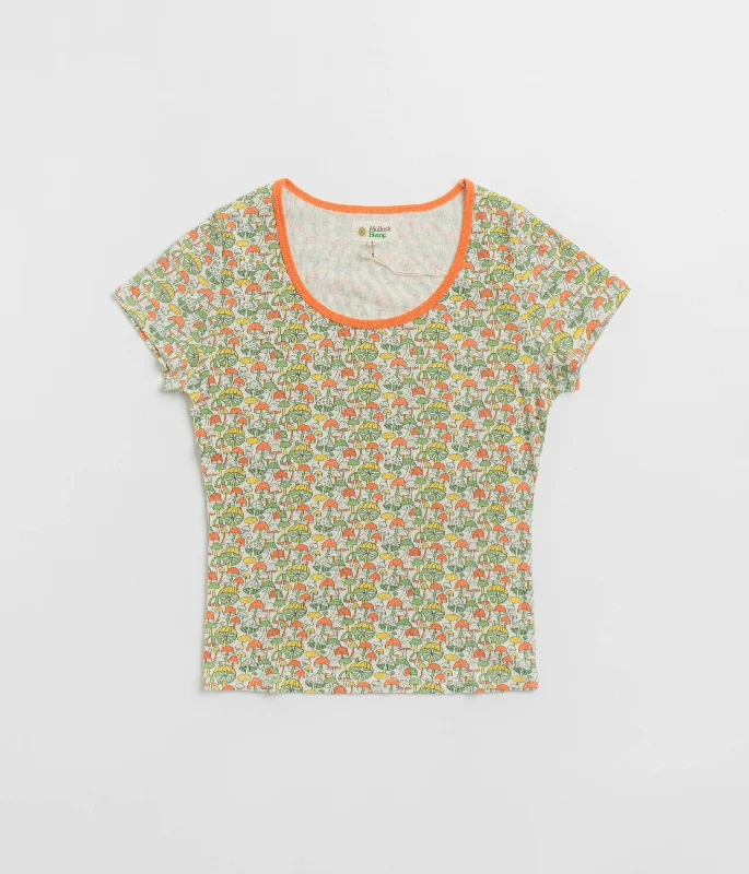 Mollusk Womens Scoop Ribsy T-Shirt - Green Mushroom