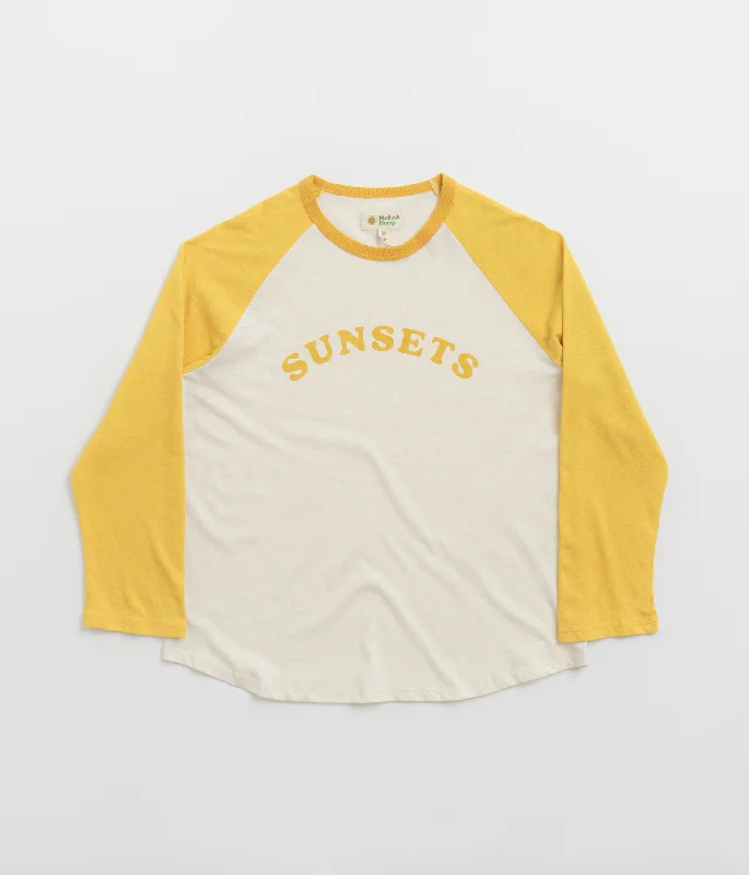 Mollusk Womens Sunsets Baseball T-Shirt - Yellow