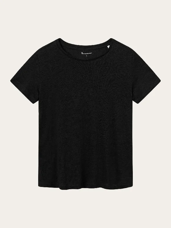 Reg linen t-shirt - Black Jet