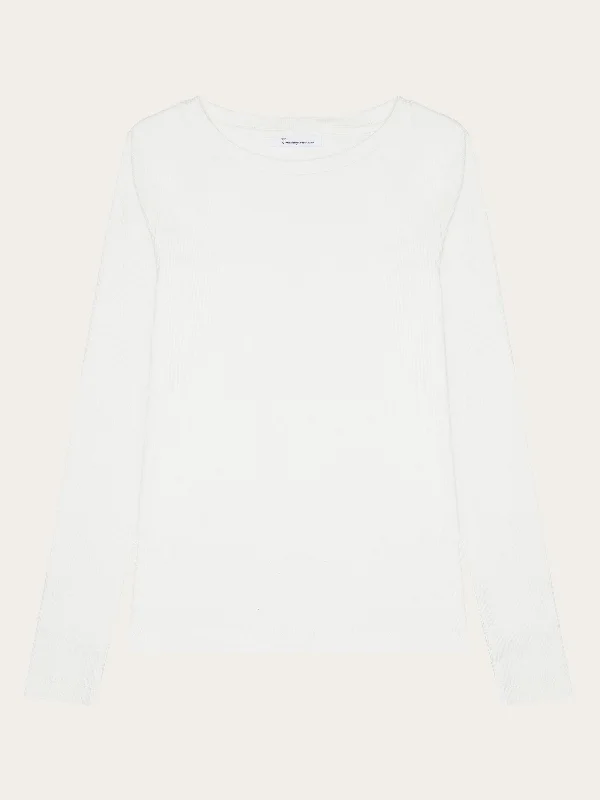 Rib Scoop neck long sleeved - Star White