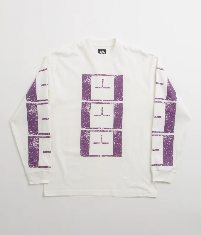 The Trilogy Tapes Upside Down Stamp T'S Long Sleeve T-Shirt - White