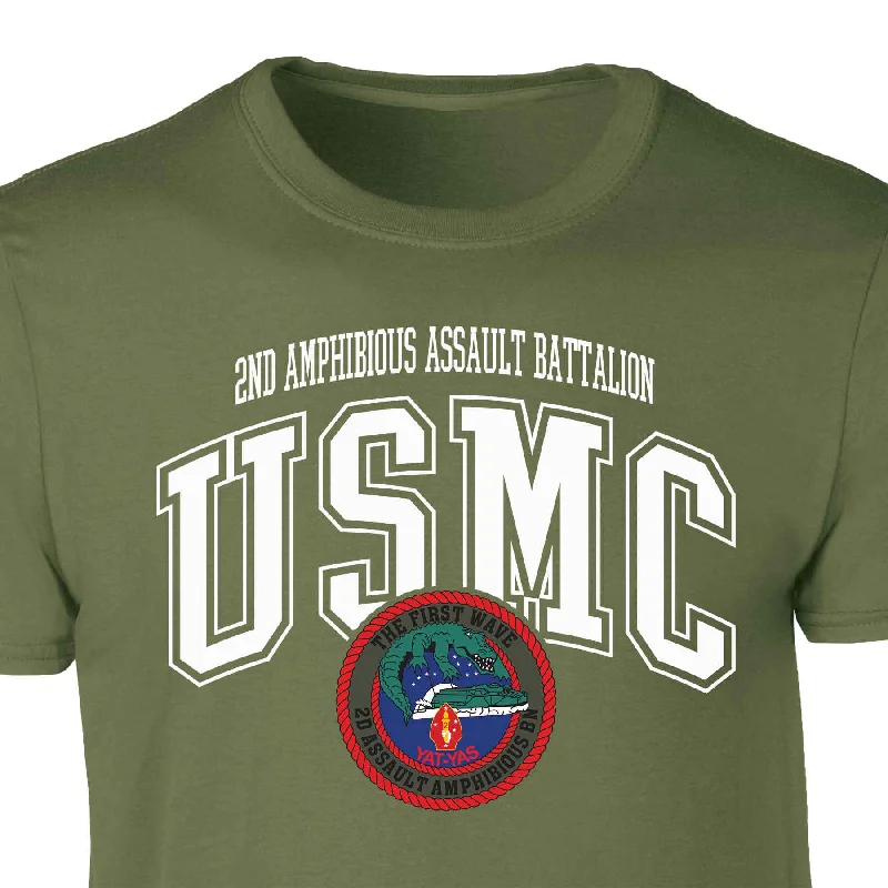 2nd Assualt Amphibious Bn Arched Patch Graphic T-shirt