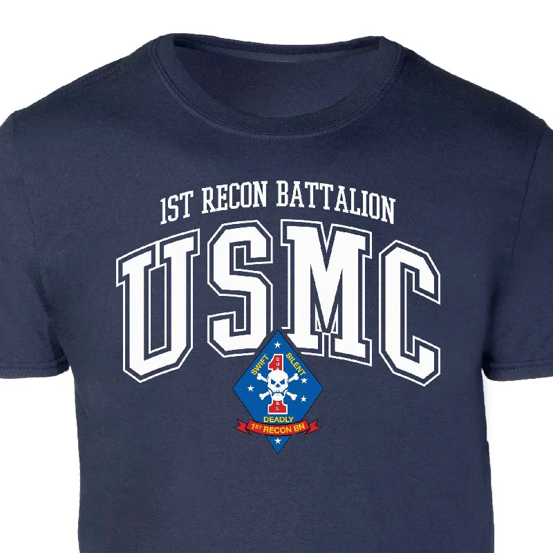 1st Recon Battalion Arched Patch Graphic T-shirt