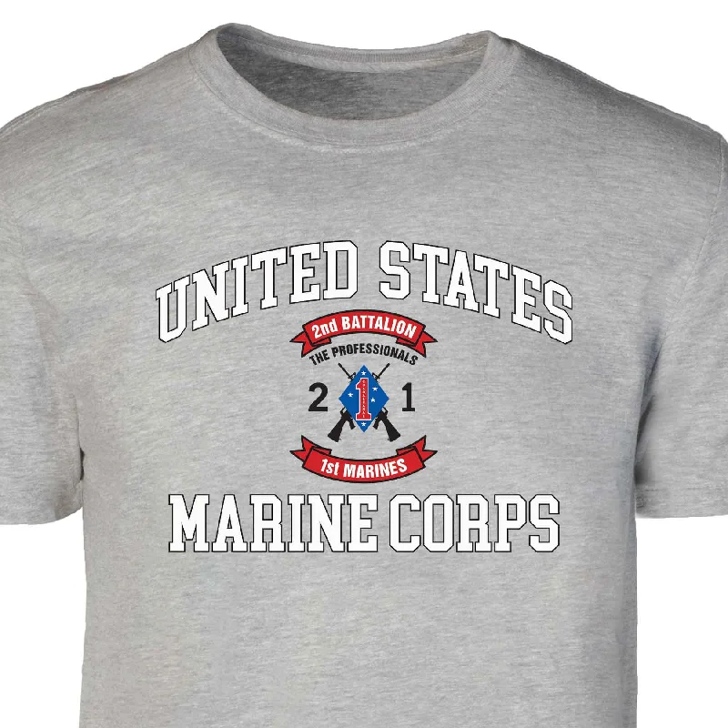 2nd Battalion 1st Marines USMC Patch Graphic T-shirt