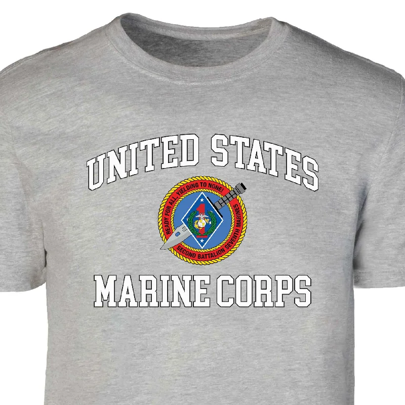 2nd Battalion 7th Marines USMC Patch Graphic T-shirt