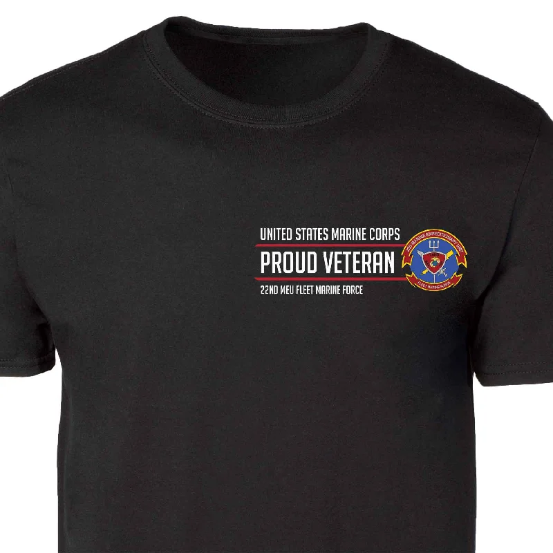 22nd MEU Fleet Marine Force Proud Veteran Patch Graphic T-shirt