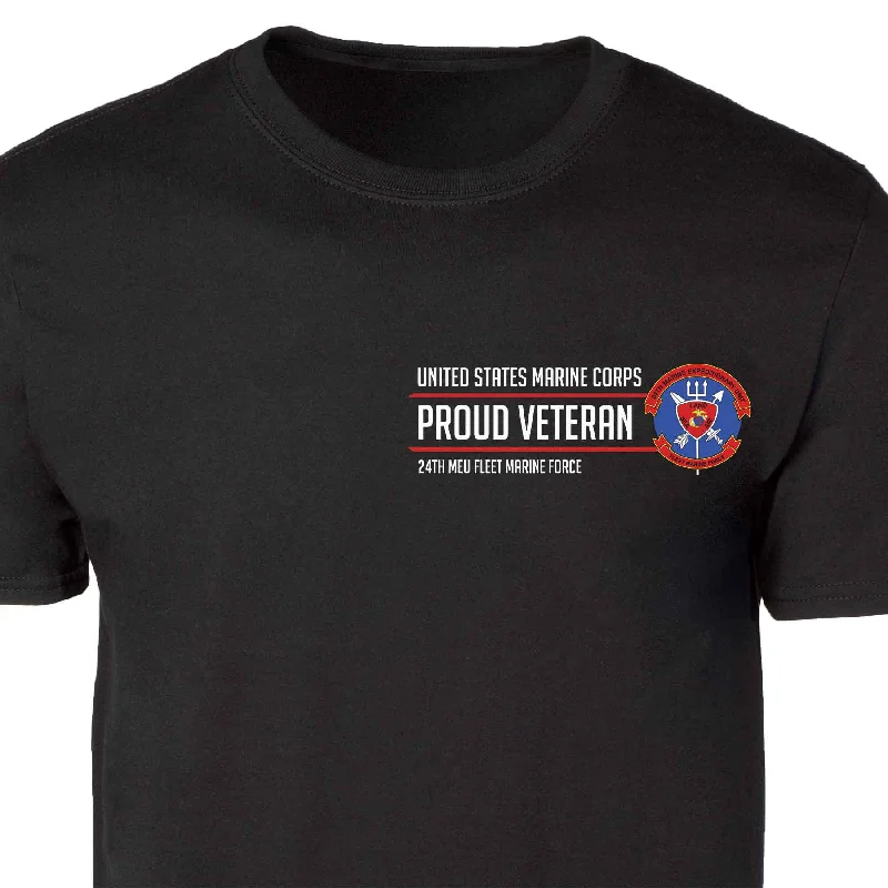 24th MEU Fleet Marine Force Proud Veteran Patch Graphic T-shirt