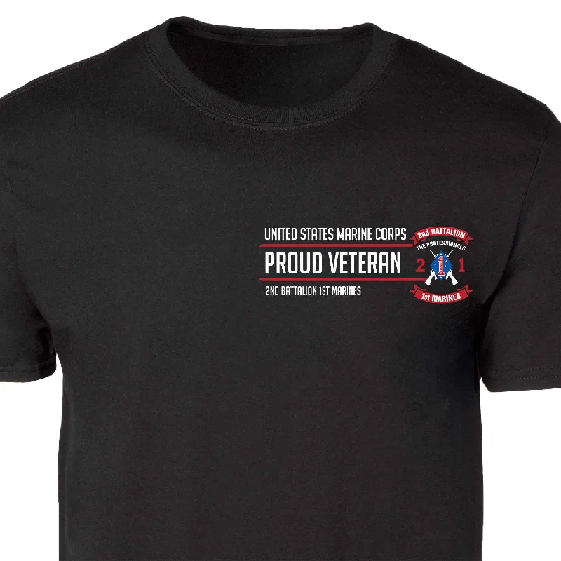 2nd Battalion 1st Marines Proud Veteran Patch Graphic T-shirt