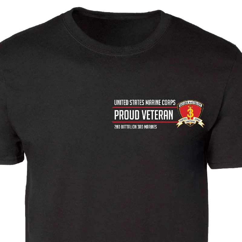 2nd Battalion 3rd Marines Proud Veteran Patch Graphic T-shirt