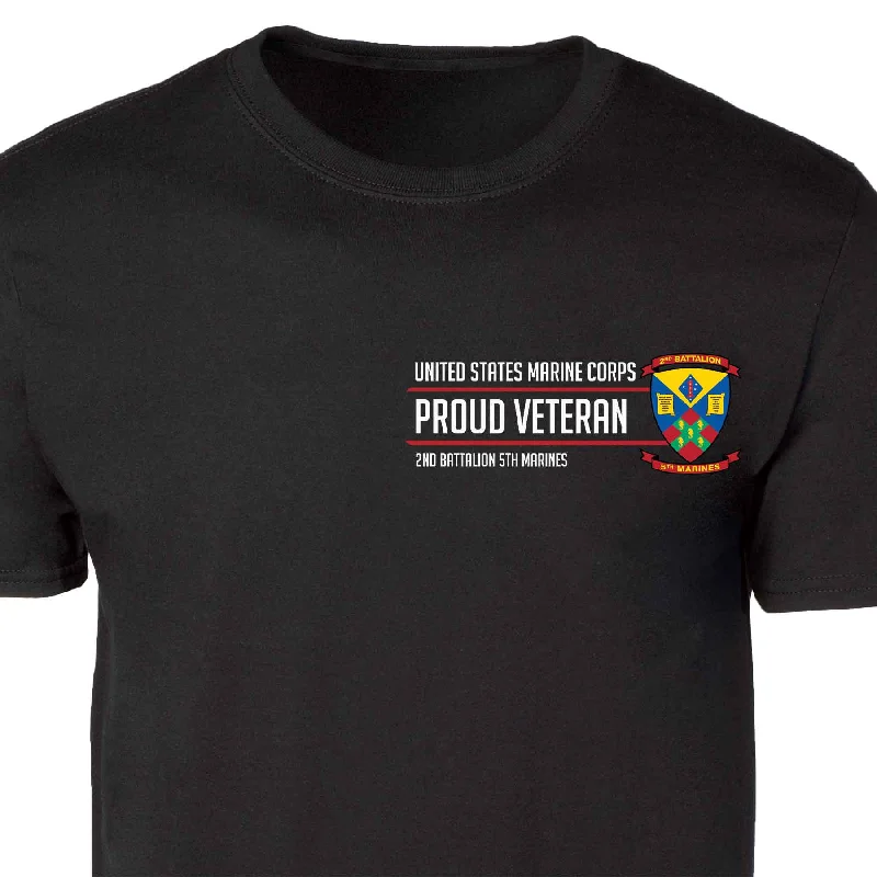 2nd Battalion 5th Marines Proud Veteran Patch Graphic T-shirt