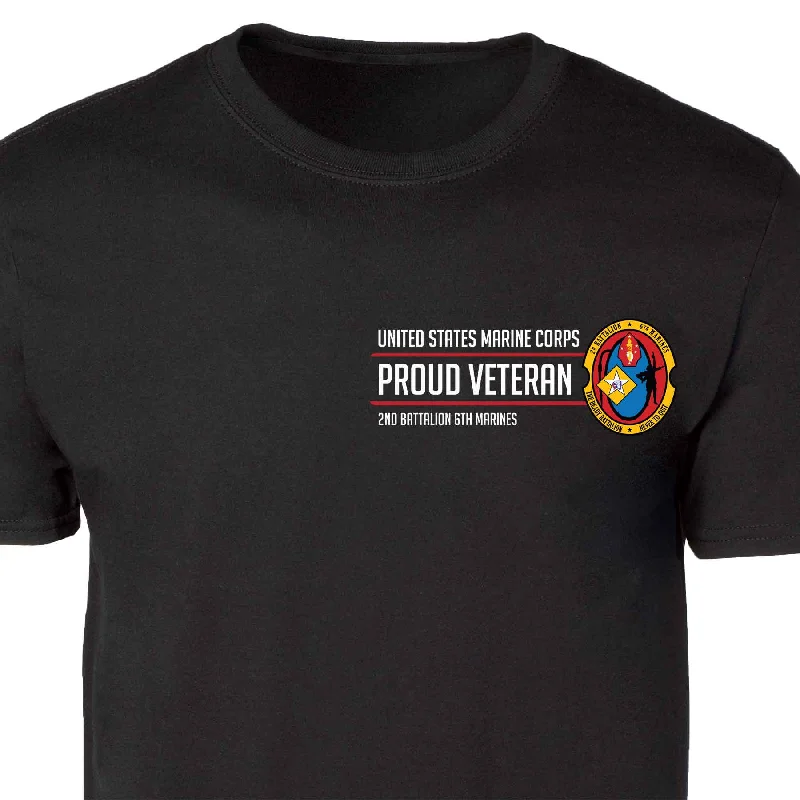 2nd Battalion 6th Marines Proud Veteran Patch Graphic T-shirt