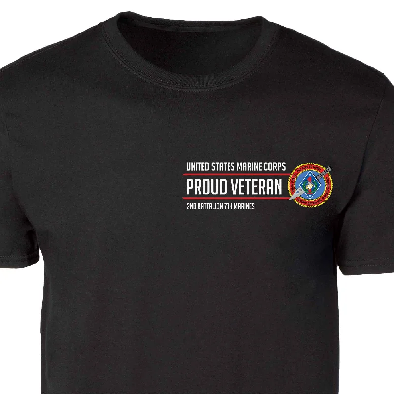 2nd Battalion 7th Marines Proud Veteran Patch Graphic T-shirt