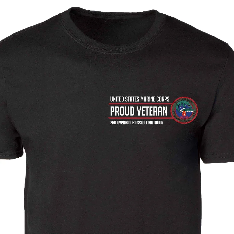 2nd Assualt Amphibious Bn Proud Veteran Patch Graphic T-shirt