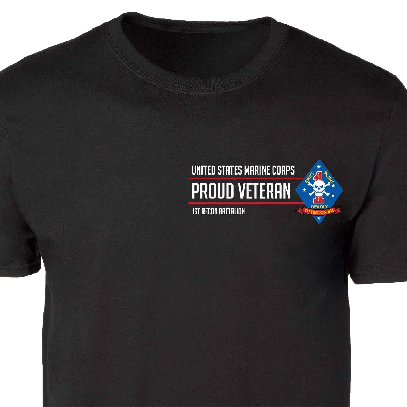 1st Recon Battalion Proud Veteran Patch Graphic T-shirt