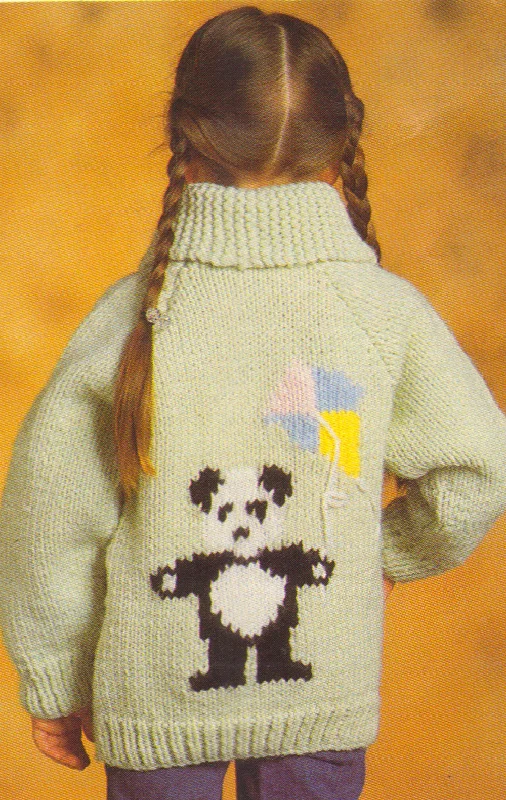 Panda with a Kite Sweater Pattern