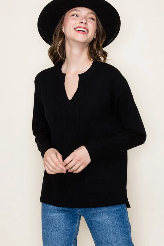 Split Neck Sweater