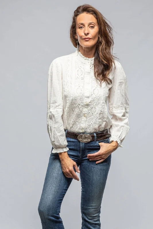 Ellie Eyelet Blouse In Off White