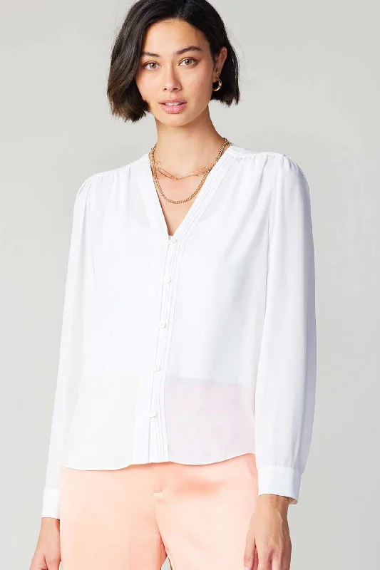 PLEATED PLACKET BLOUSE