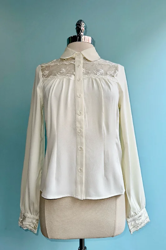 Lucille Blouse in Ivory by Hell Bunny