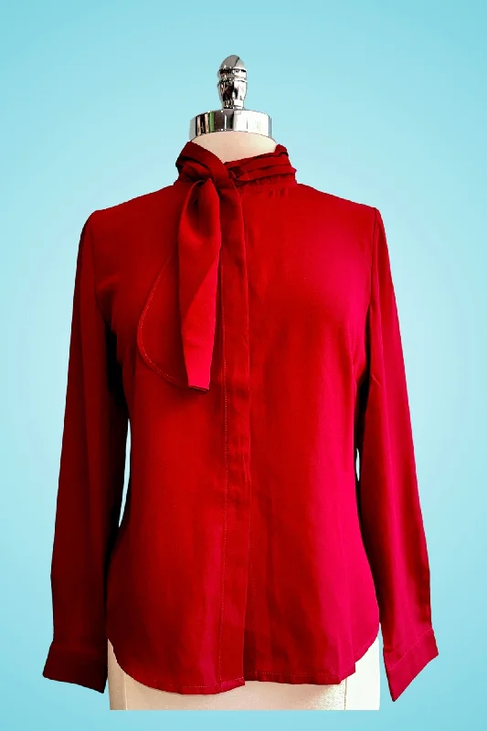 Red Neck-Tie Blouse by Banned