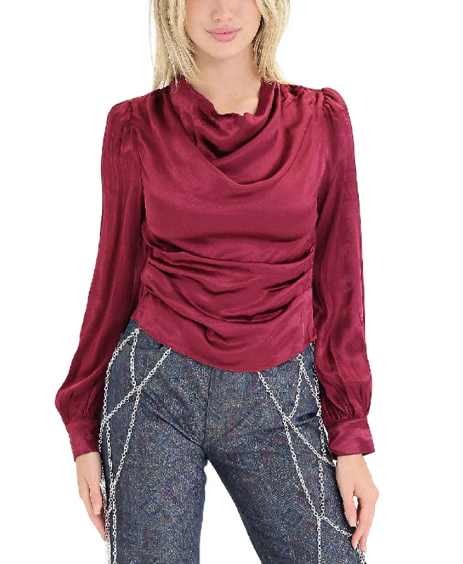 Ruched Satin Blouse