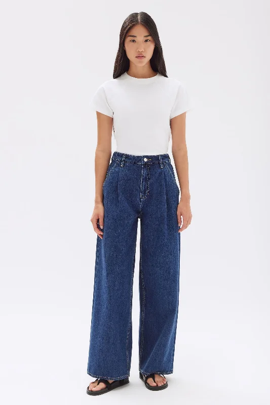 Slack Pleat Wide Leg Jean