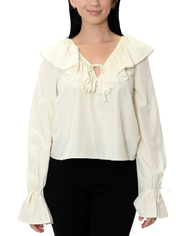 Solid Ruffle Blouse